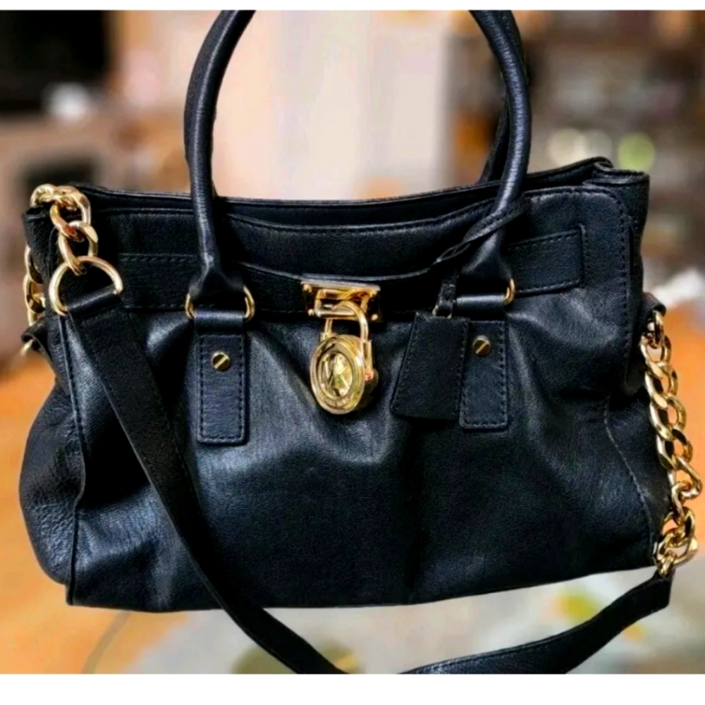 MICHAEL KORS Hamilton Handle Bag Gold Lock